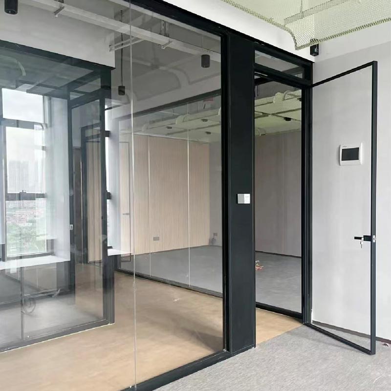 Porte en verre ignifuge pour immeuble de bureaux