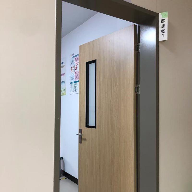 Porte coupe-feu en acier et en bois d'hôpital